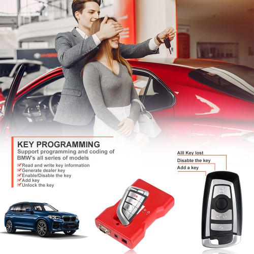 [US/UK/EU Ship] CGDI BMW Key Programmer Full Version Total 24 Authorizations Get Free Reading 8 Foot Adapter and BMW OBD Cable