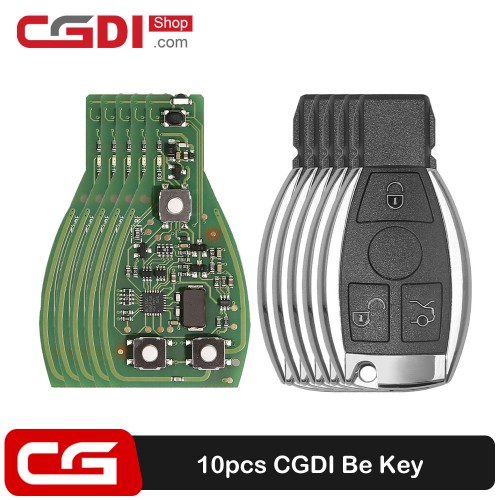 10pcs Original CGDI MB Be Key with Smart Key Shell 3 Button for Mercedes Benz with 10 Free Tokens Get Free 4pcs Key Shell Pry Tool