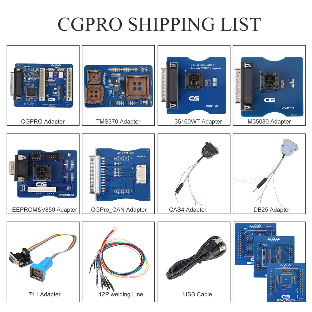 CG Pro 9S12 Super Programmer Full Version with All Adapters